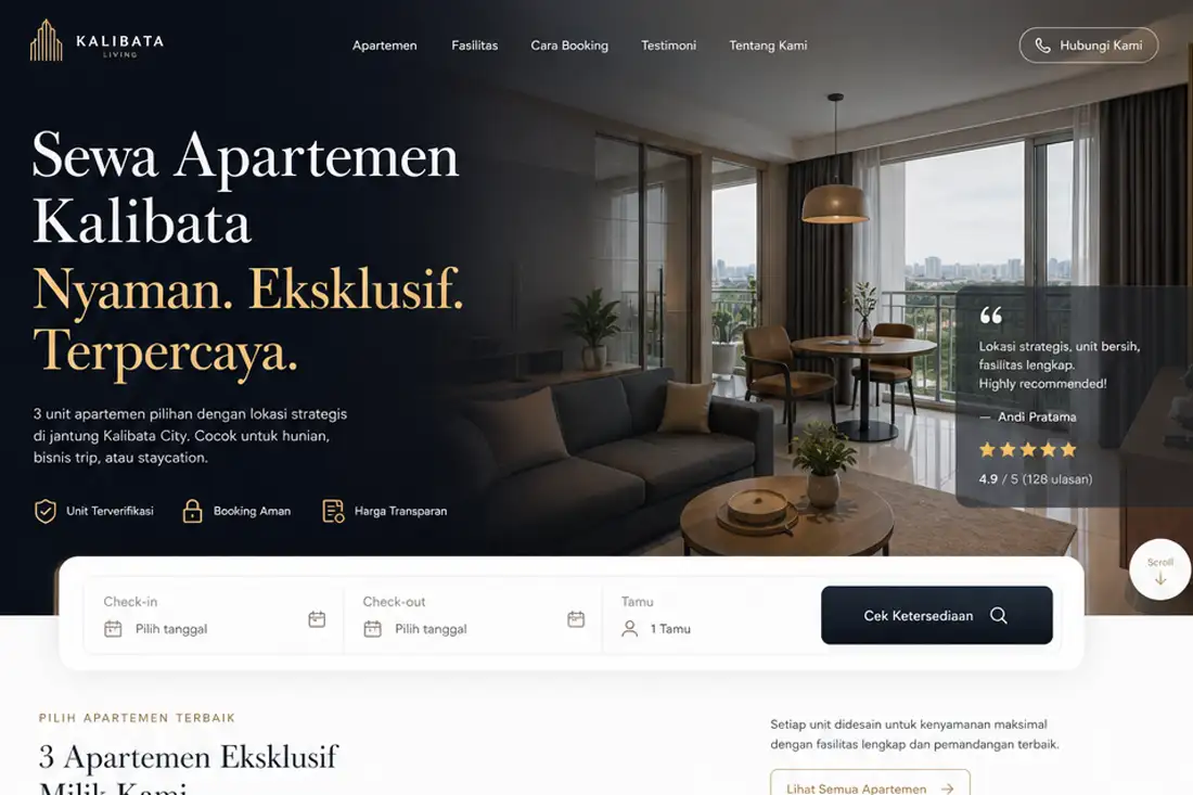 Preview template Web Sewa Apartemen