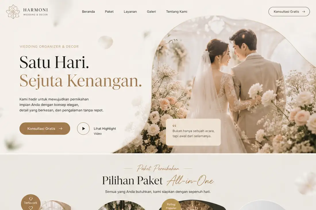 Preview template Web Wedding Organizer