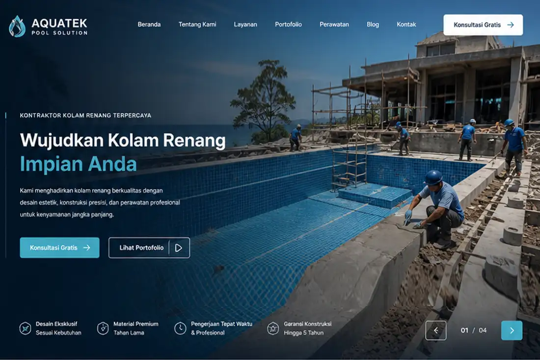 Preview template Web Jasa Kolam Renang
