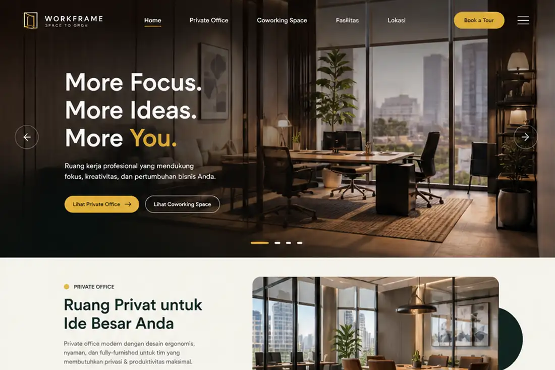 Preview template Web working space