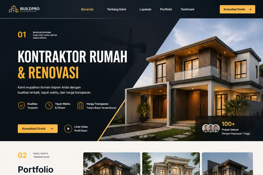 Preview template Kontraktor Rumah