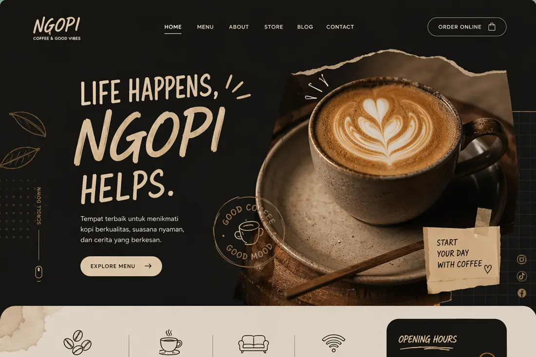 Preview template kedai kopi